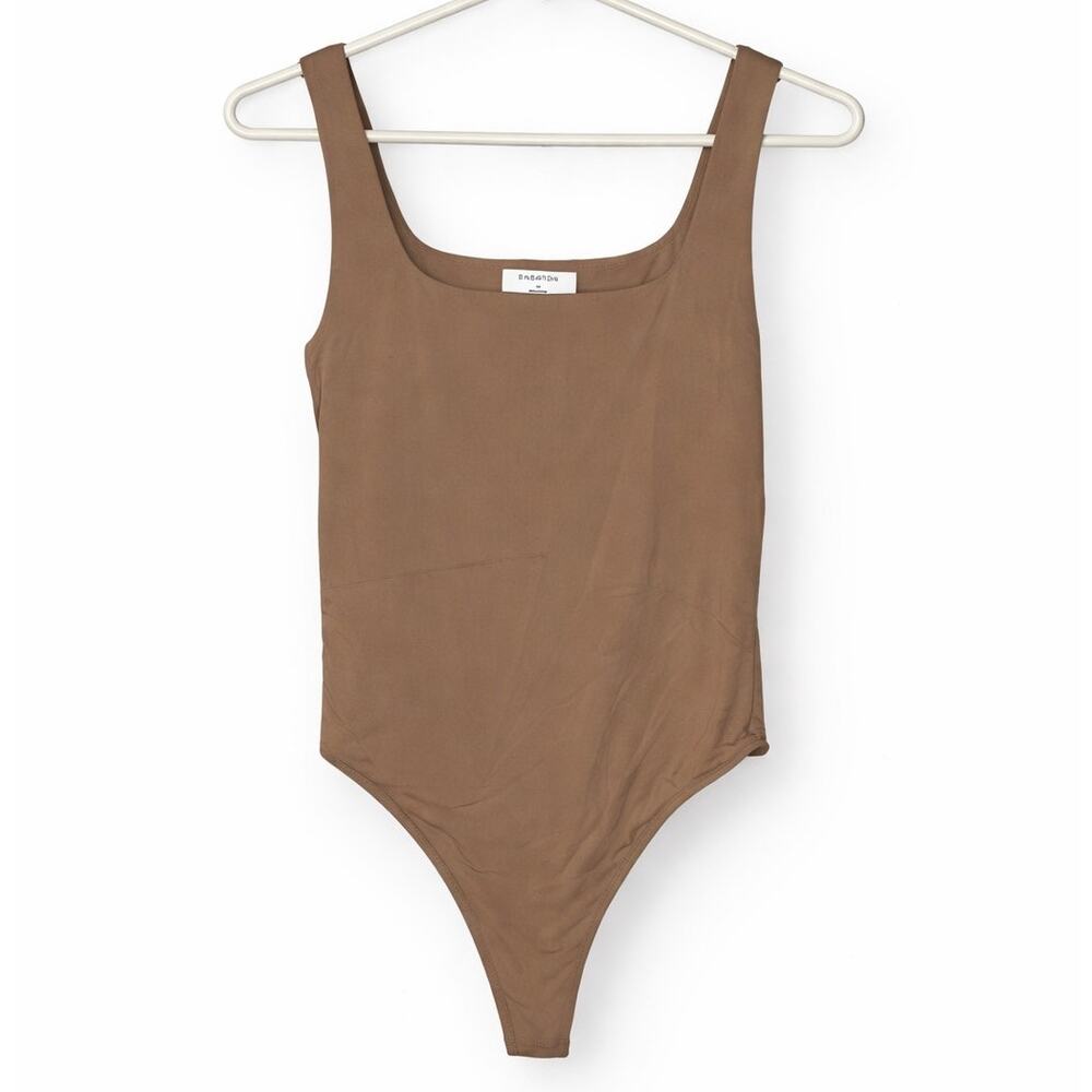 BABATON by Aritzia Nude Square Neck Neutral Instabaddie Bodysuit Top M